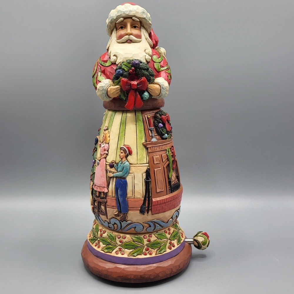 Jim Shore Heartwood Creek Santa Musical Figurine All Is Merry And Bright 10 inch